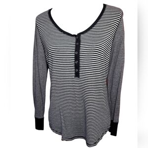 Victoria's Secret | Striped Long Sleeve Top | Color: Blk, White | Size: L